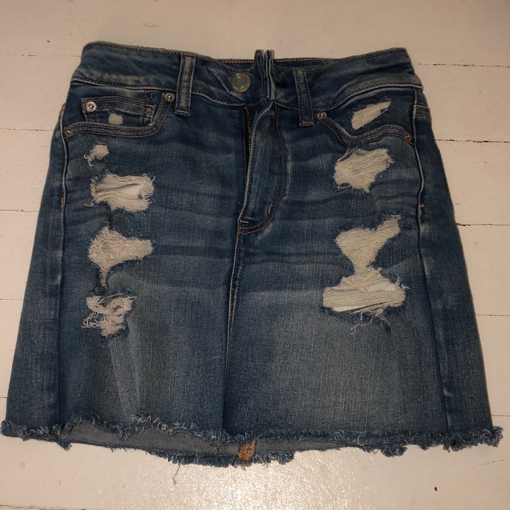 American Eagle: Jean Skirt with Rips